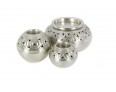 Round Aluminium Tealight Ball Kashmiri Cutwork (Set of 3)