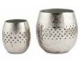 Hammered Metal Cool Tone Votives (Set of 2)