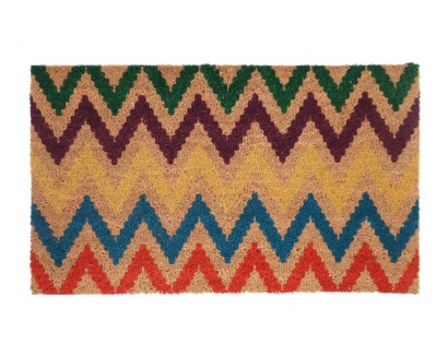 Multi-Coloured Chevron PVC Backed Doormat