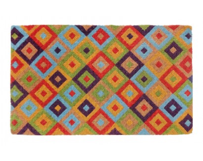 Multi-Coloured Saman Coir Doormat