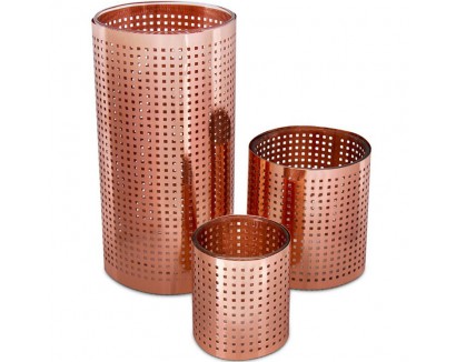 3 Piece Copper Candle Holder Set