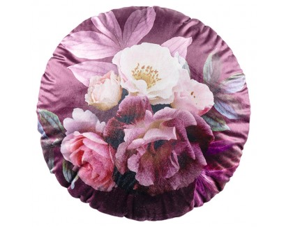 Floral Blume Round Velvet Cushion